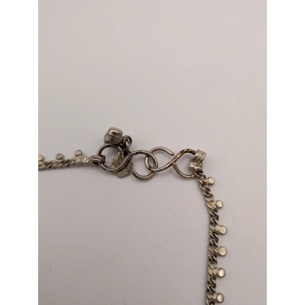 Silver Toned‎ Chain Bracelet With Round Charms